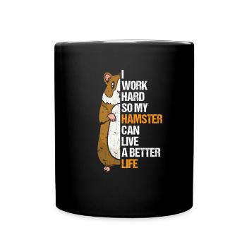 I Love my Hamster Owner Saying - Full Colour Mug - black - Front
