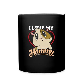I Love my Hammy Hamster Owner Saying - Full Colour Mug - black - Front