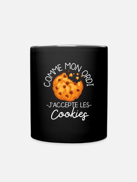 Comme Mon Ordi J'accepte Les Cookies Humour Geek - Mug uni - noir