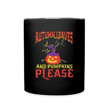 Citrouille d'Halloween effrayante - Mug uni - noir - Devant