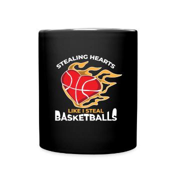 Basket-ball panier de basket-ball panier lancer des joueurs de basket-ball - Mug uni - noir - Devant