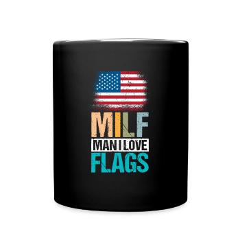 USA Flags Idependence Day Man Retro - Full Colour Mug - black - Front