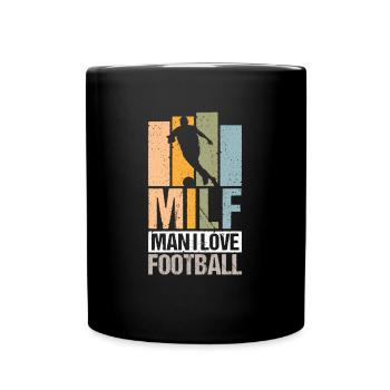 Football Soccer Man I Love Retro - Tasse einfarbig - Schwarz - Vorne