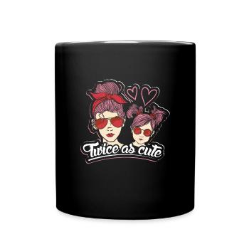 Twice as Cute Daughter Mom Sunglasses Headband - Full Colour Mug - black - Front