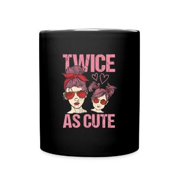 Twice as Cute Daughter Mom Sunglasses Headband - Full Colour Mug - black - Front