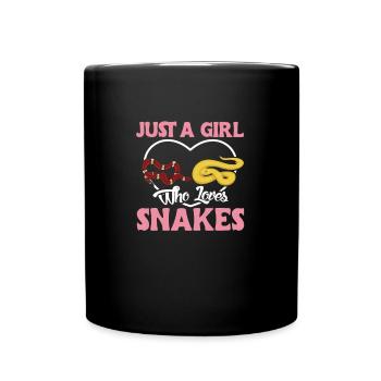 Just Girl Love Snakes Women Heart - Tasse einfarbig - Schwarz - Vorne