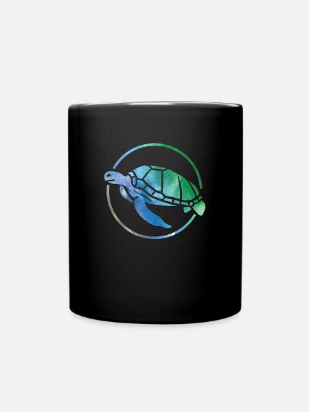 Tortue Mignonne Fille Amour Tortues - Mug uni - noir