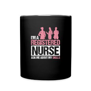 Nurse Registered Skills Nursing Hospital - Full Colour Mug - black - Front
