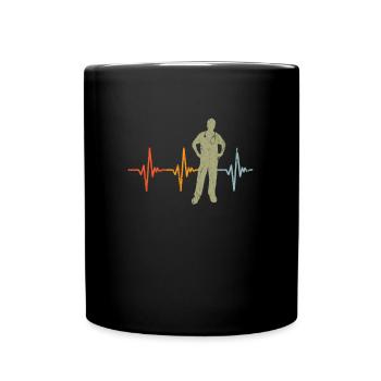 Doctor Heartbeat Medicine Anatomy Heart - Tasse einfarbig - Schwarz - Vorne