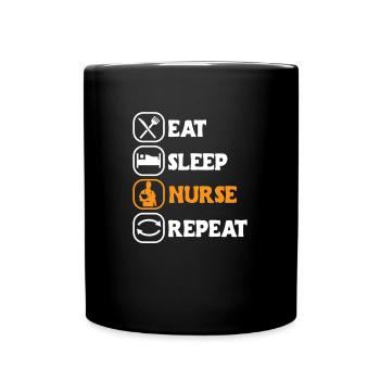 Manger Sleep Nurse Répéter Nursing Medical Gift idea - Mug uni - noir - Devant