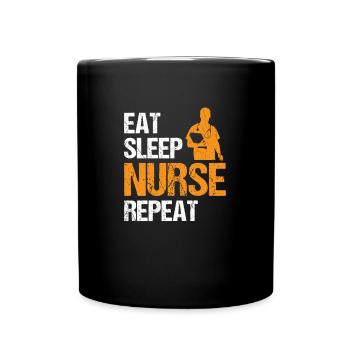 Manger Infirmière du sommeil Répéter Nursing Medicine Idée cadeau - Mug uni - noir - Devant