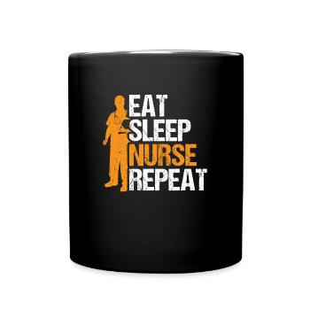 Eat Sleep Nurse Repeat Nursing Idée cadeau - Mug uni - noir - Devant