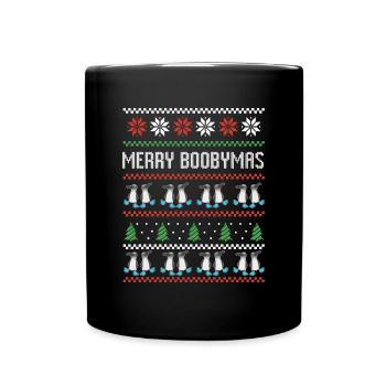Blue Footed Booby Bird Pull de Noël moche - Mug uni - noir - Devant