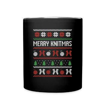 Stricken Nähen Hässlicher Weihnachtspullover Merry - Tasse einfarbig - Schwarz - Vorne