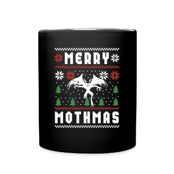 Mothman Hässlicher Weihnachtspullover Merry Mothmas - Tasse einfarbig - Schwarz - Vorne
