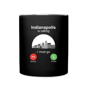 Indianapolis is Calling - Tasse einfarbig - Schwarz - Vorne