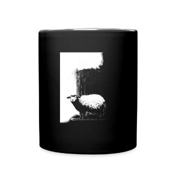 Schaf Schablone Art.-nr - Tasse einfarbig - Schwarz - Vorne