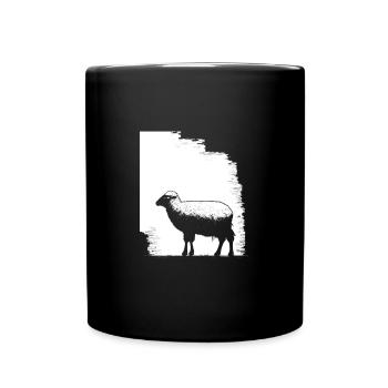 Schaf Schablone Art.-nr - Tasse einfarbig - Schwarz - Vorne
