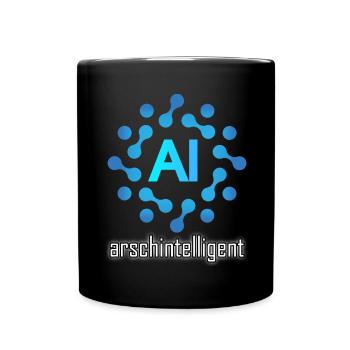 AI - Arschintelligent - Tasse einfarbig - Schwarz - Vorne