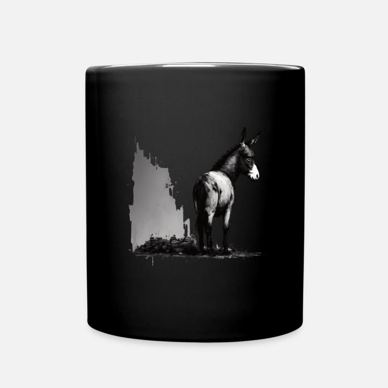 Impression au pochoir Artful d’âne - Mug uni - noir