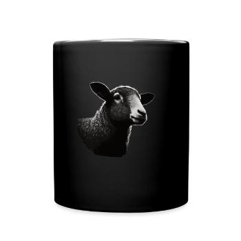 Schaf Schablone Art.-nr - Tasse einfarbig - Schwarz - Vorne