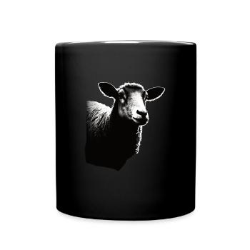 Schaf Schablone Art.-nr - Tasse einfarbig - Schwarz - Vorne