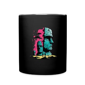 Rapa Nui Moai Head Statue Easter Island - Full Colour Mug - black - Front