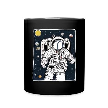 Illustration eines Astronauten - Tasse einfarbig - Schwarz - Vorne