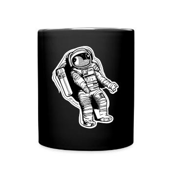 Illustration eines Astronauten - Tasse einfarbig - Schwarz - Vorne