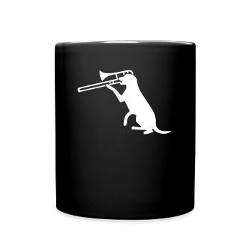 Dog Trompete Trumpet Music Band Musician - Full Colour Mug - black - Front