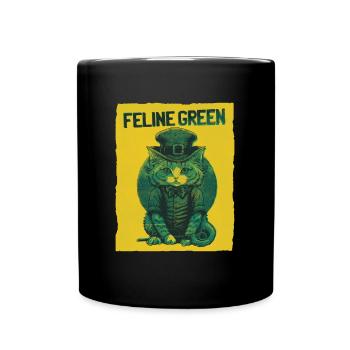 Feline Green St. Patty Day - Full Colour Mug - black - Front