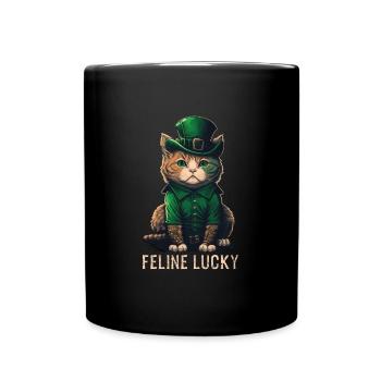 Feline Lucky St. Patty Day - Full Colour Mug - black - Front
