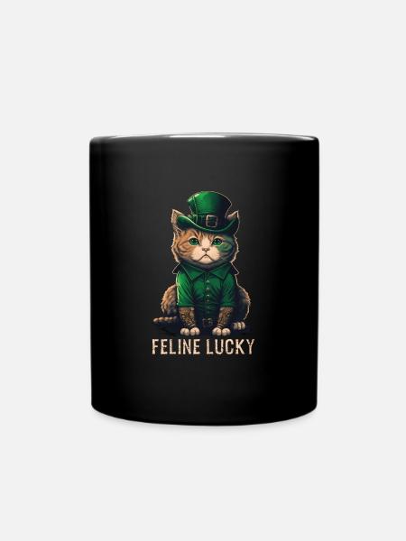 Feline Lucky St. Patty Day - Tasse einfarbig - Schwarz