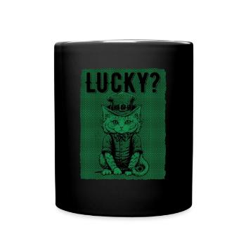 Lucky? Cat St. Patty Day - Full Colour Mug - black - Front