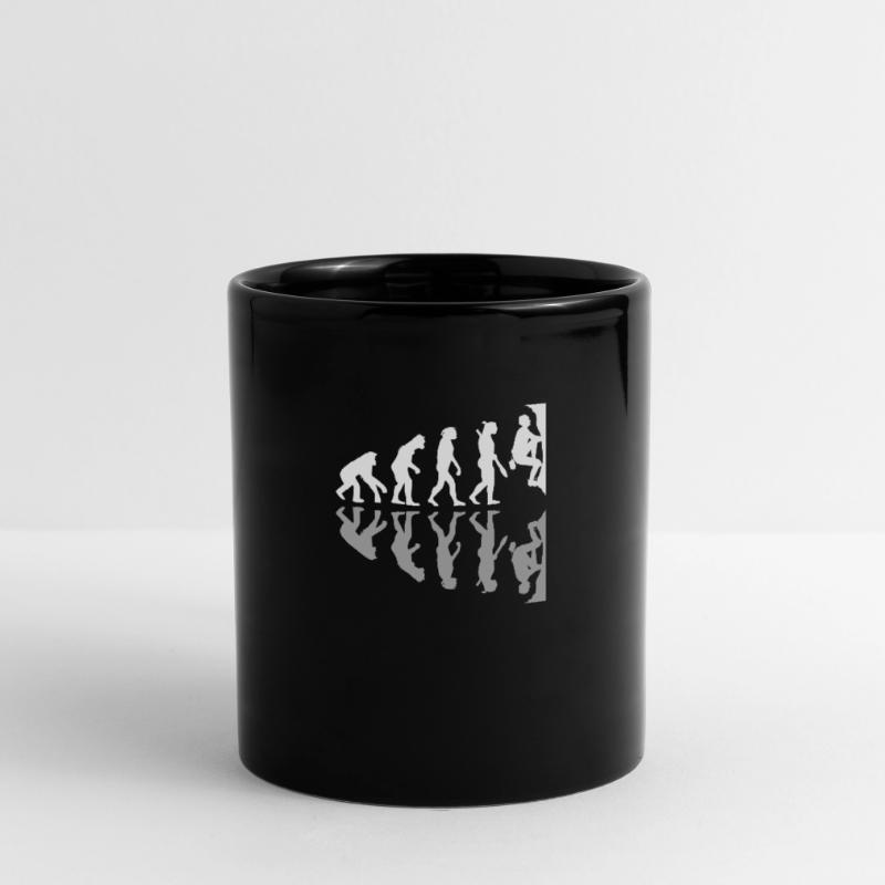 Human Evolution Funny Bouldering Climber Boulder Full Colour Mug