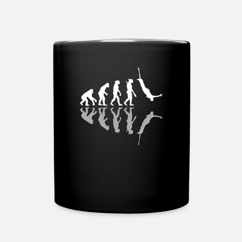 Évolution humaine Drôle de saut à l’élastique - Mug uni - noir
