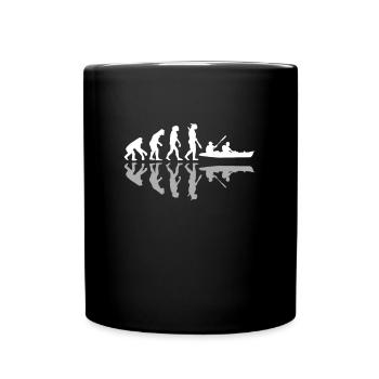 Human Evolution Funny Canoe Canoeing Adventure - Full Colour Mug - black - Front