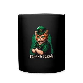 Paws on Parade Cat St. Patty Day - Full Colour Mug - black - Front