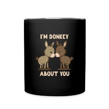 I'm Donkey About You Valeintine's Day - Full Colour Mug - black - Front