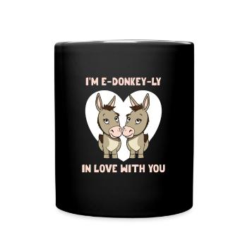 I'm e-donkey-ly in love with you Valeintine's Day - Full Colour Mug - black - Front