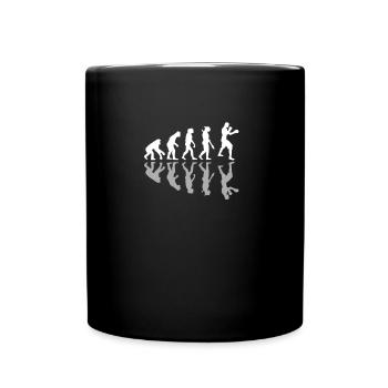 Human Evolution Boxer Boxing Lover Kickboxing - Tasse einfarbig - Schwarz - Vorne