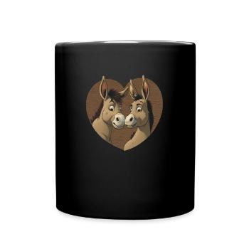 Donkey Heart Valentine's Day - Full Colour Mug - black - Front