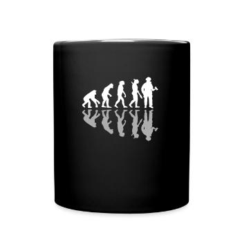 Funny Human Evolution Firefighter Firefighting - Full Colour Mug - black - Front