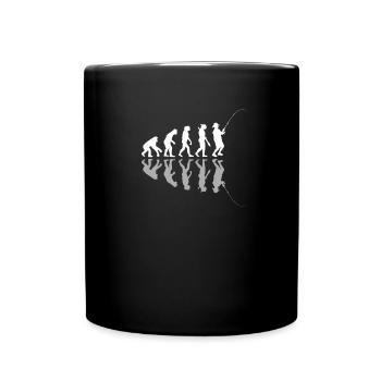 Fishing Human Evolution Fisherman Fisher Rod - Full Colour Mug - black - Front