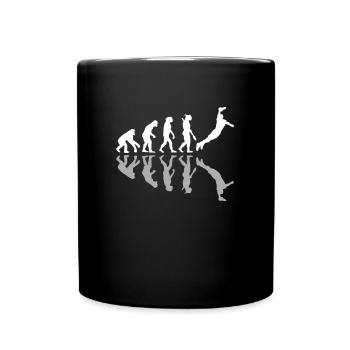 Human Evolution Frisbee Player Disc Sport Lover - Full Colour Mug - black - Front