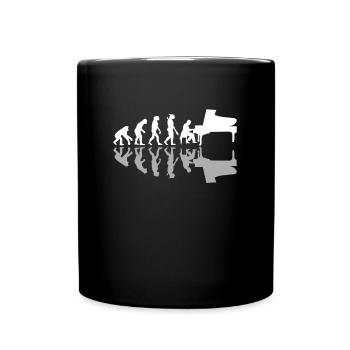 Pianist Human Evolution Piano Lovers Musician - Full Colour Mug - black - Front