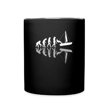 Sailing Human Evolution Sailboat Sailor Sail - Full Colour Mug - black - Front