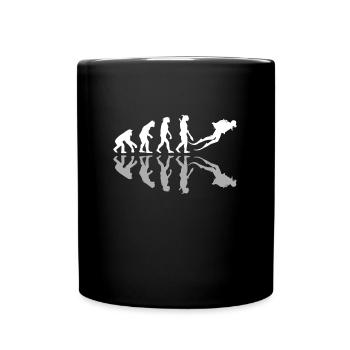 Scuba Diving Human Evolution Diver Ocean Lover - Full Colour Mug - black - Front