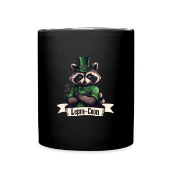 Lepre-Coon Raccoon St. Patty - Full Colour Mug - black - Front