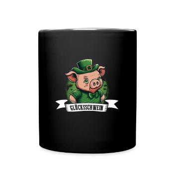 Lucky pig St. Patty pig - Full Colour Mug - black - Front